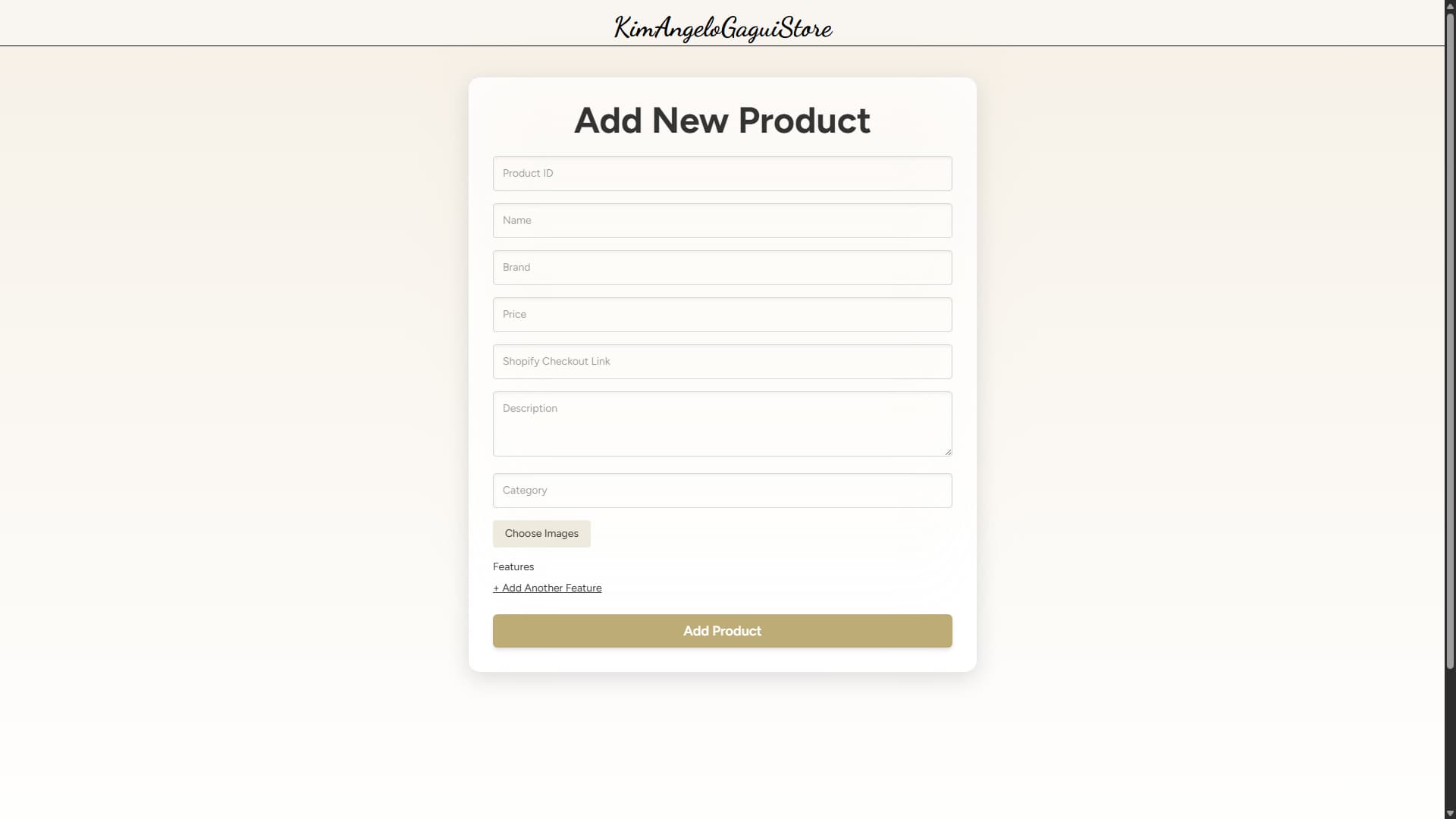 E-commerce Store & Admin: Add New Product