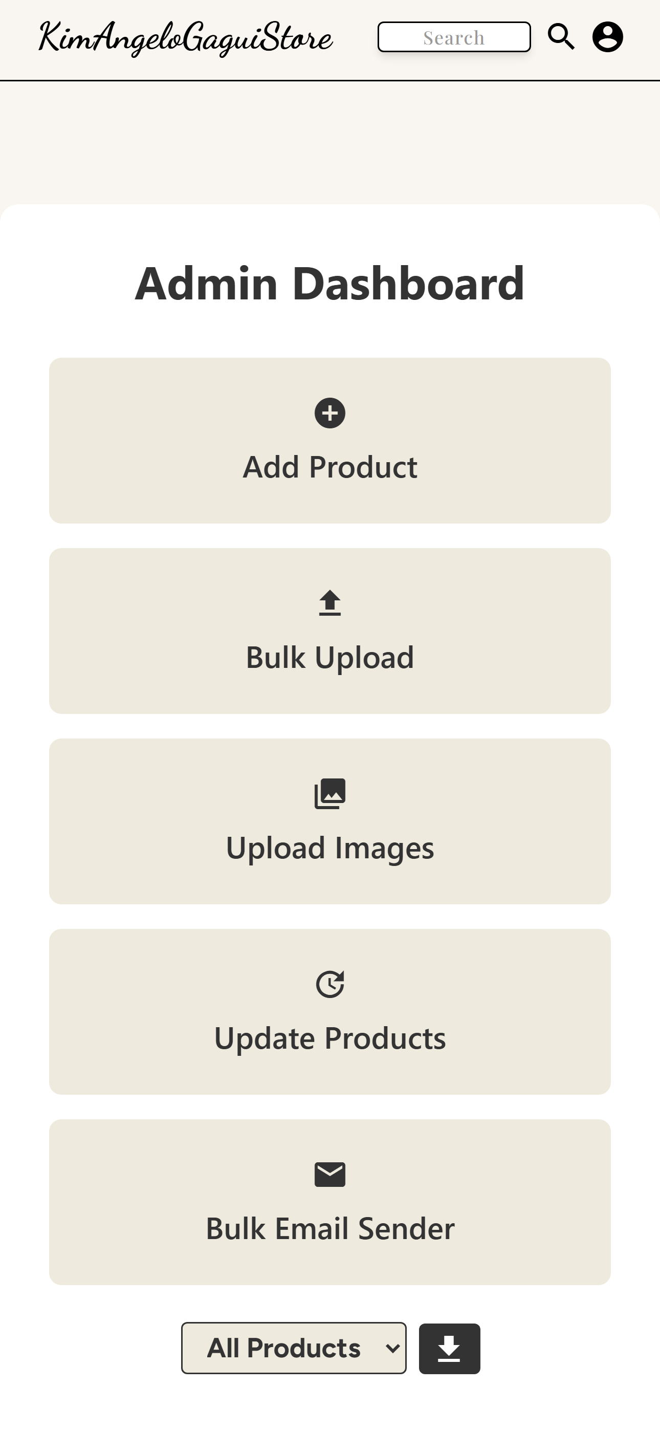 E-commerce Store & Admin: Admin Mobile