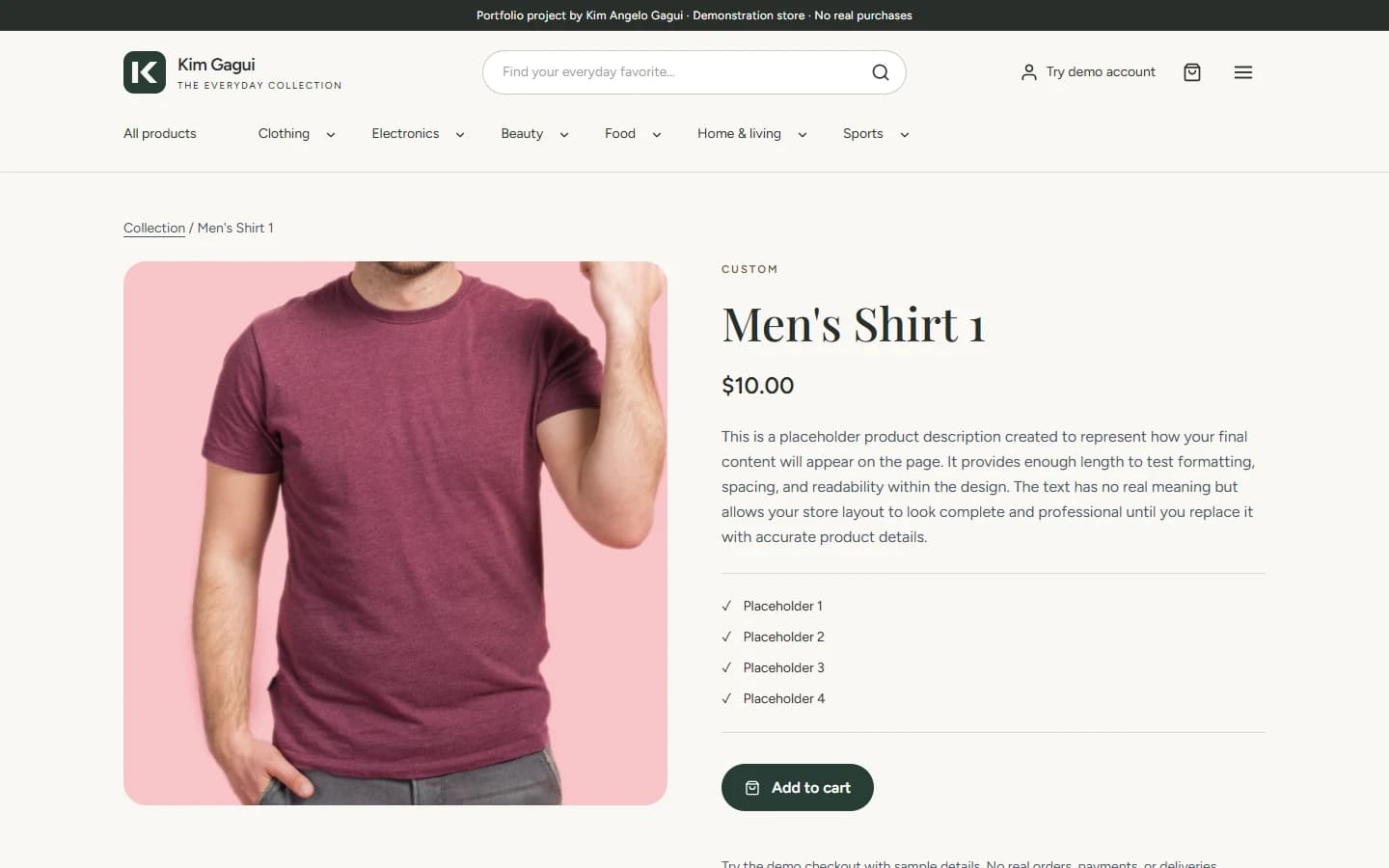 E-commerce Store & Admin: Product information in the customer-facing storefront.
