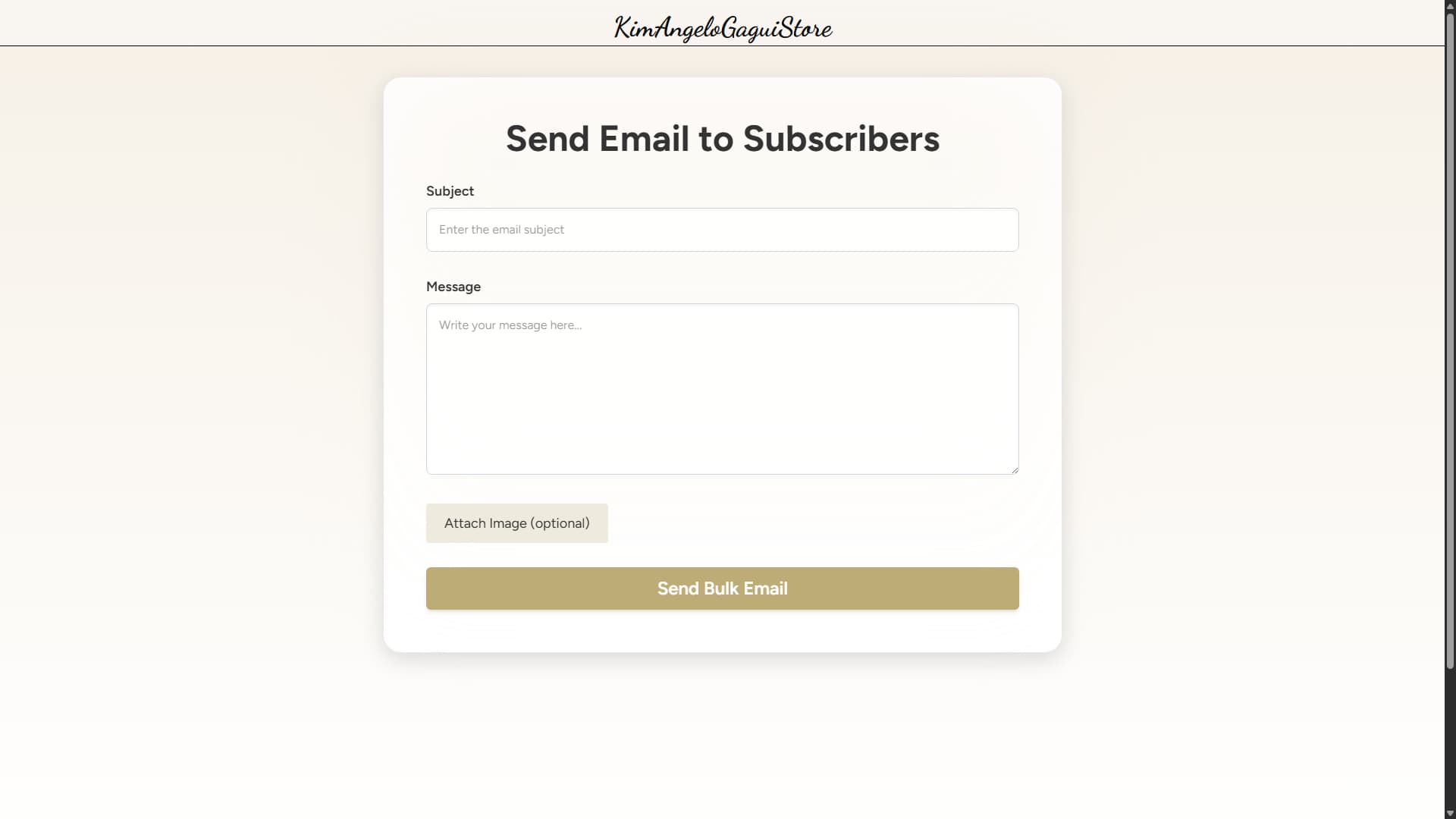 E-commerce Store & Admin: Send Bulk Email