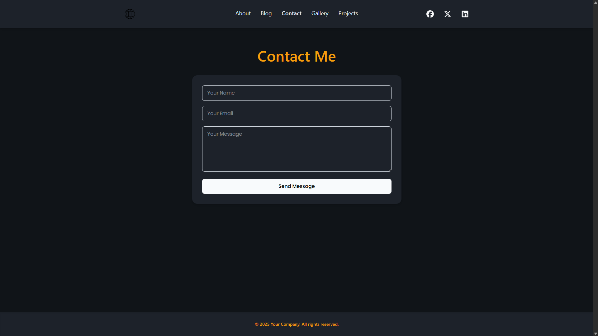 React Portfolio Template: Contact Me