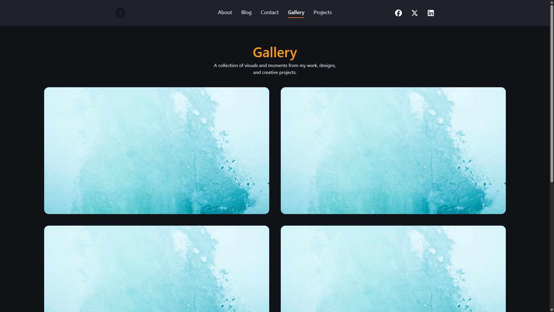 React Portfolio Template: Gallery
